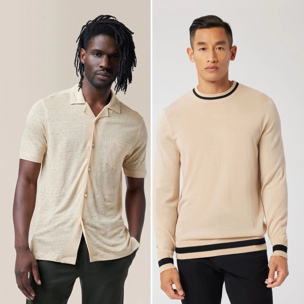 (2) “Good Man Brand” Shirts — Brand New with Tags. 100% Wool and Linen